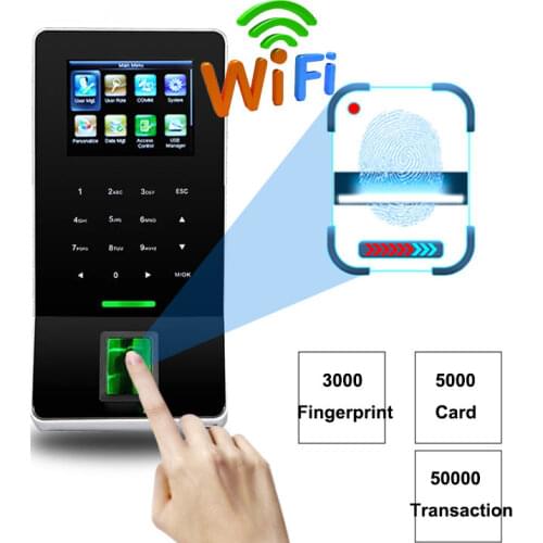 ZK F22 WIFI TCP/IP USB Biometric Fingerprint Door Access Control System Color Screen Time Attendance Optional RFID Card Reader