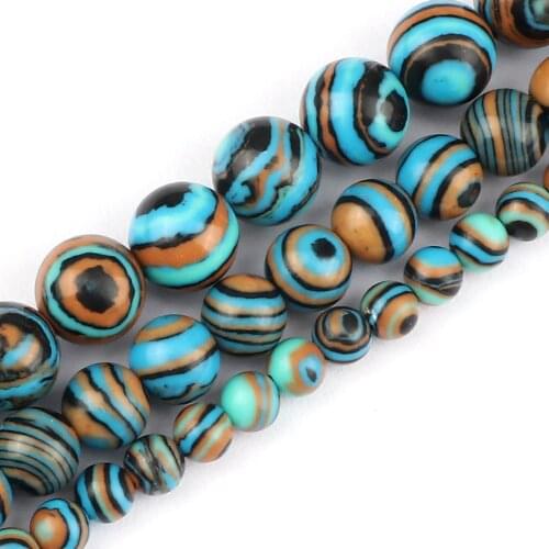 Wholesale 4 6 8MM Dark Blue Malaquita Stone Natural Round Loose Spacer Beads for DIY Jewelry Bracelet Making Accesorios Fashion