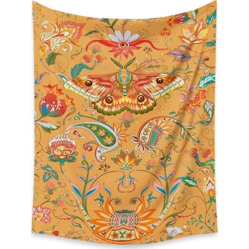 Colorful butterfly tapestry fabric wall hanging flower bohemian wall cloth background blanket