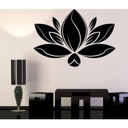 Lotus Flower Wall Decal Meditation Room Yoga Spa Center Interior Decor Door Window Vinyl Stickers Waterproof Wallpaper Art E495