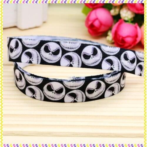 DHK 5/8'' 5yards Fold Elastic FOE christmas printed headband headwear hairband diy decoration OEM Wholesale C414