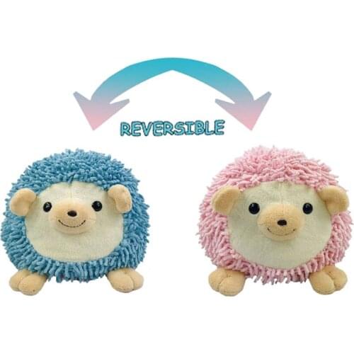 Double-sided Flip Hedgehog Plush Toys Creative Flip Plush Toy Hedgehog Doll Cute Lion Cat Family Baby Plush Toy Childrens Gifts