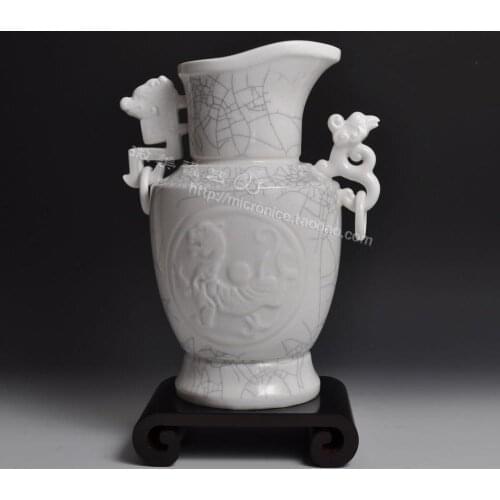 Crackle crackle glaze antique vase bottle Dragon TV cabinet ceramics Creative Pastoral decoration decoration luxury