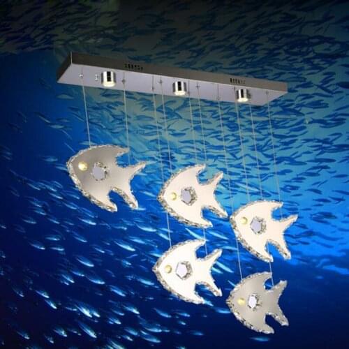 Restaurant crystal led chandeliers crystal lamp hanging three bedroom led creative minimalist study chandeliers lighting fixture