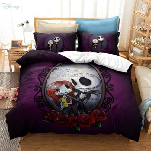 New The Nightmare Before Christmas Cartoon Bedding Set 3d Duvet Cover Pillowcase Adult Kids Bedclothes Europe/Australia/USA Size