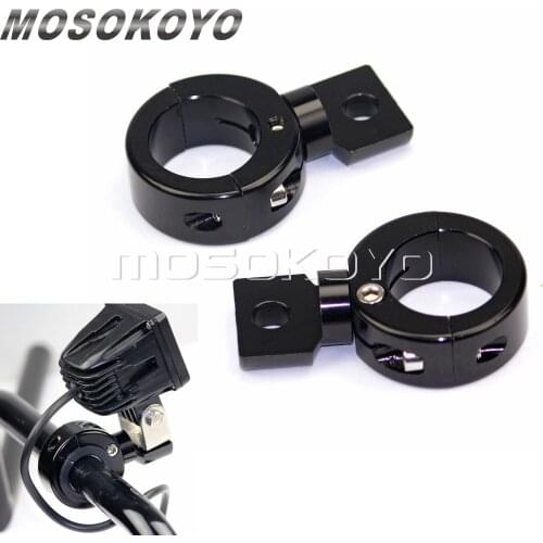 Motorcycle 2pcs 1-1/4" Fog Light Bracket Spotlight Clamp Holder for 32mm Crash Bar Engine Guard 1" or 7/8" Handlebar