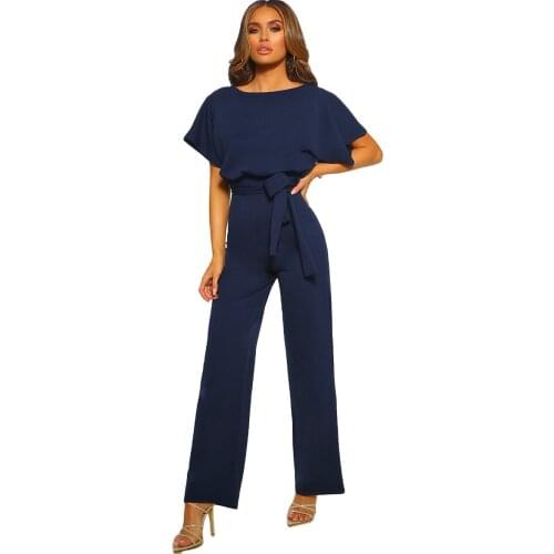 2021 Summer Fashion Lace-up Button Short-sleeved Womens Jumpsuit Women Suit Jumpsuit Women