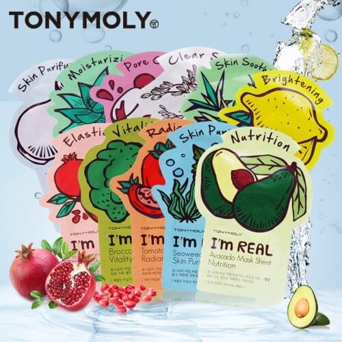 Original TONY MOLY MASKS 10 pcs I'm Real Mask 10 kinds