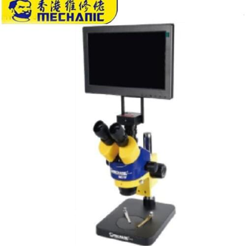 Mechanic MC75T 7-45X Trinocular Stereo Zoom Microscope MCN-XJ700 Industrial HD 11.6inch Display + VGA Camera