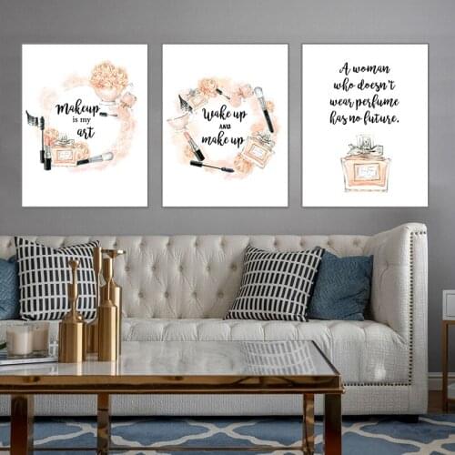 Fashion Modern Wall Art Perfume Poster Nordic Style Canvas Decorative Painting Girl Room Print Picture Living Room Decoration