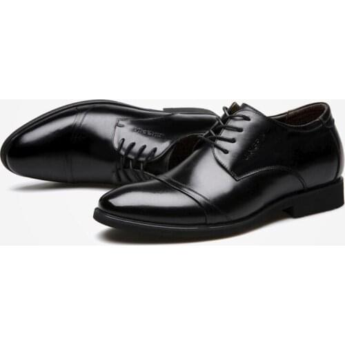 Cow Leather Elevator Shoes for Men Formal Dresses Italian Shoes Men Black Leather Shoes Classic Brown Dress Fashion Vintage