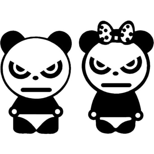 Angry Bear Panda Car Sticker Decal Cartoon Animal Panda Window Decoration Car Stickers And Decals T-00201 27cm*20cm