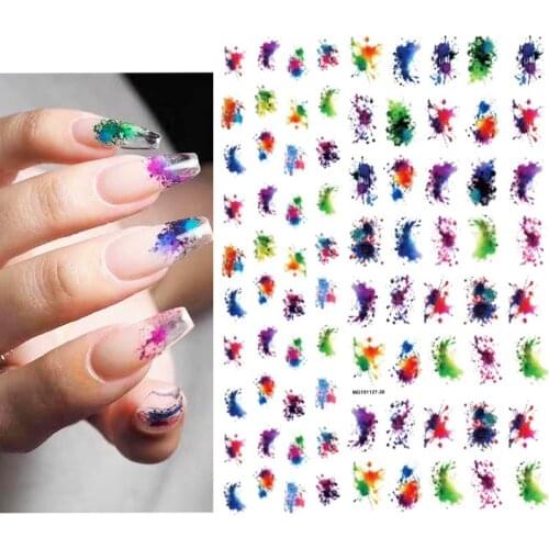 New arrived 3D Nail Stickers Decals colorful Water drop Style Adhesive Stickers Nail Art Decoration Z0266