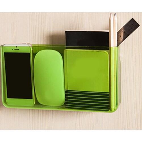 Wall Hanging Makeup Storage Box No Drilling Wall Mounted Transparent Punch Free Storage Rack Kitchen Bathroom Supply TS1