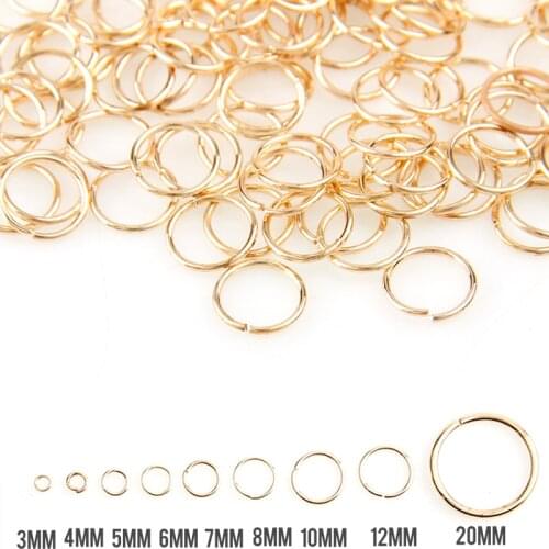 New Rose Gold Mixed Color 3/4/5/6/7/8/10/12/20mm Tone Metal Open Jump Rings Necklace Close Tool Ring DIY Jewelry Making