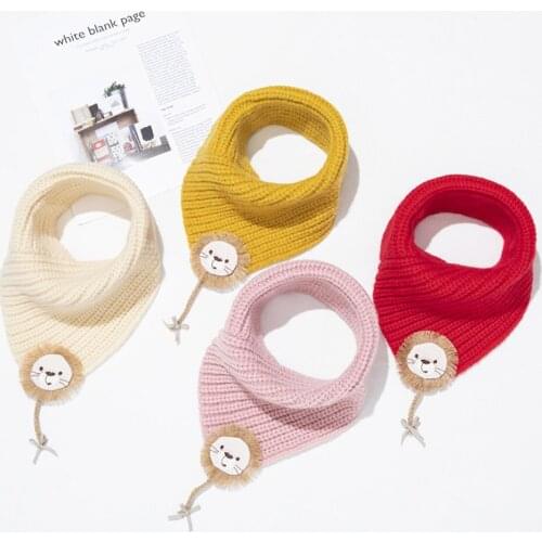 Autumn and winter cute knitted scarf cartoon baby triangle scarf children warm wool scarf D4065