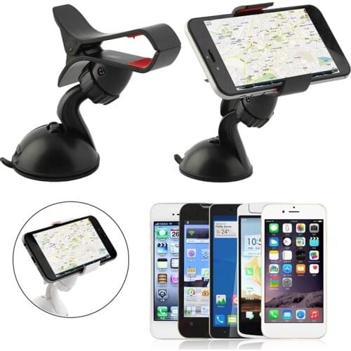Black 360 Rotation Adjustable Windshield Mount Stand Sucker Holder Bracket for Smart Phone GPS Navigation Car Styling
