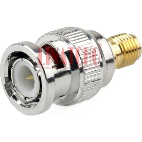 RF 50OHM Brass Straight BNC Male Plug to SMA Female Jack Antenna Connector