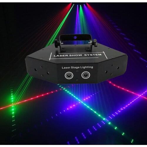 DMX RGB Scan Laser light LED Scanning Stage Lighting Colorful 6 Lens Scanner Laser Projector Disco Beam DJ lights Effect Laser