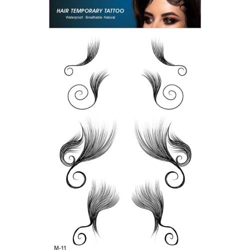 18 Styles Hair Edge Tattoo Sticker Baby Hair Pony Tail Styles Temporary Tattoo Sticker Template Sleek Edges Bangs Tattoo Sticker