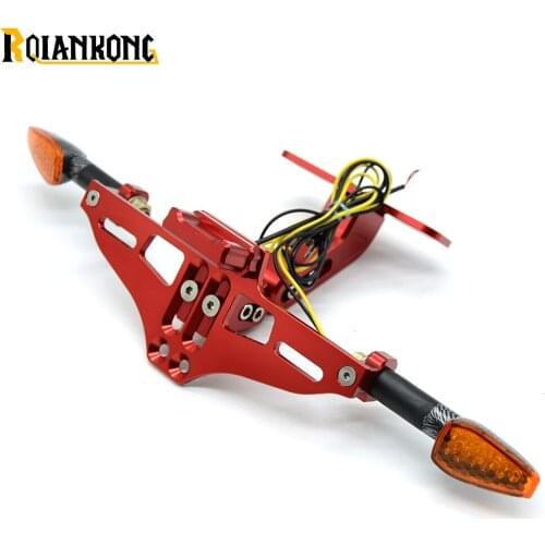 Universal Motorcycle LED light Adjustable Multi-angle Fender Eliminator License Plate Bracket Holder Tidy Tail For Sport Bike