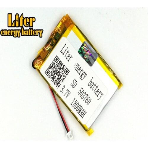 Plug 1.0-2P 3.7 V 503760 504060 1800mah Rechargeable lipo flat battery lithium li polymer MP3 MP4 MP5 small toys