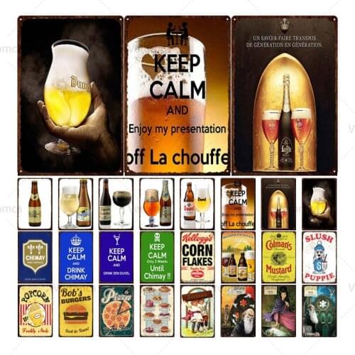 Belgian Beer Tin Signs Plaque Metal Vintage Poster Wall Bar Home Pub Art Kitchen BBQ Restaurant Decor