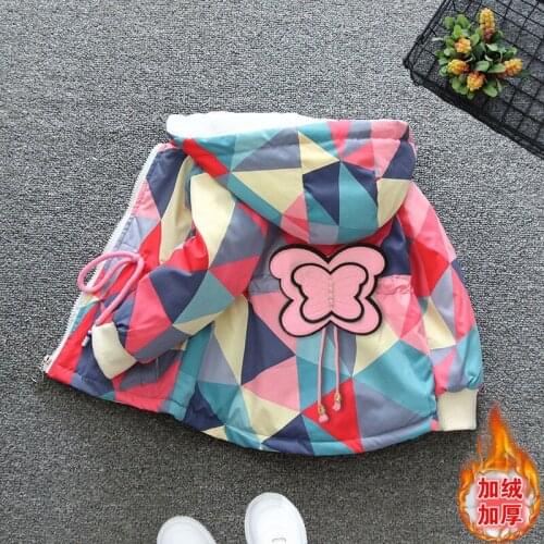 Winter Waterproof Coat For Girl Baby Trench Coat Windbreaker Cartoon Fall Kid Fashion Clothes Hooded Outerwear 2-10Y