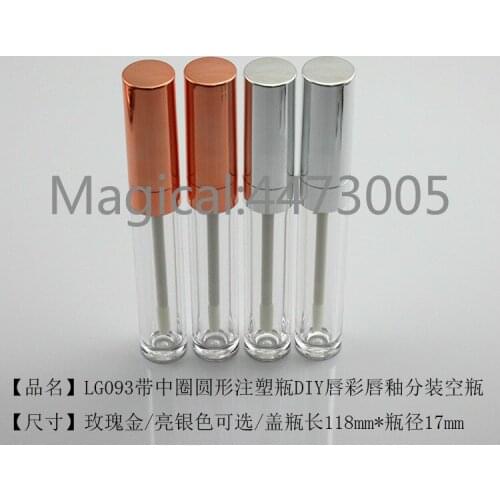 10/30/50pcs 6ml Empty Makeup DIY Lip Gloss Bottle Rose Gold/silver Cover Clear Plastic Tube Eyelash Growth Labial Glair Bottle
