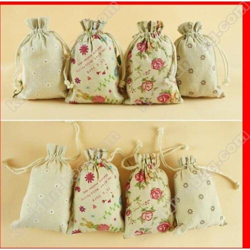 200pcs/lot) four size availalbe wholesale jute cotton fabric gift bags for jewelry and accessories