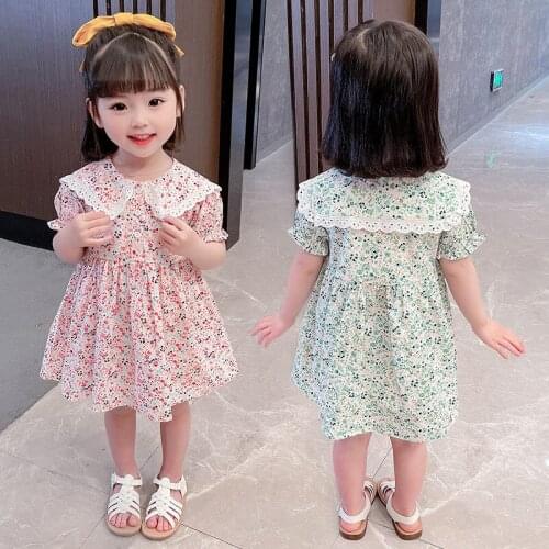 2021 Summer Baby Girls Clothes Kids Floral Dress for 2 3 4 5 year Baby Birthday Girl Clothing Children Princess Dress Vestidos