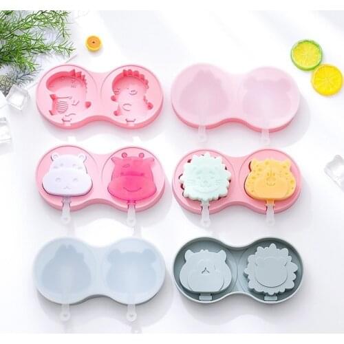 2021 New Household Silicone Ice Cream Ice Cream Popsicle Mold Creative Cartoon DIY Homemade Ice Tray Popsicle Mold Silicone Mold