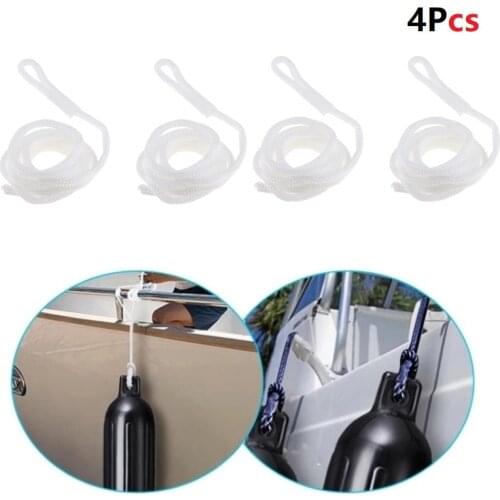 4PCS 6mm*1.5M White Boat Fender Line Double Braided Fender Line Marine Mooring Line For Yacht Boat Accessories Marine