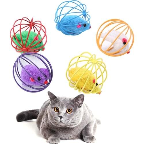 5PCS Cat Mouse Toy Plush Realistic Small Mouse In Cage Cat Toy Cat Mice Toys Cat Scratch Toy Cat Funny Chase Toy Legendog