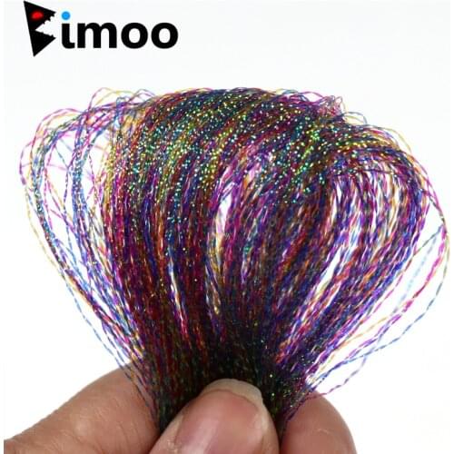 6 Bags Pearlcent Twisted Rainbow Flashabou for Fly Tying Treble Tailing Krystal Flash