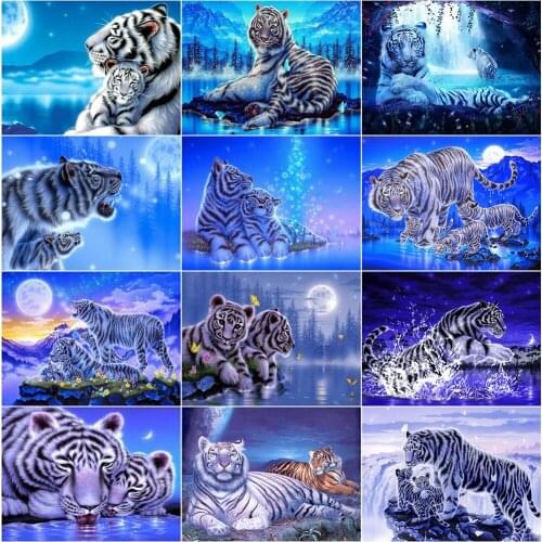 Evershine Diamond Embroidery Animal Mosaic Full Drill Diamond Painting Kit Tiger Cross Stitch New Arrival Needlework Home Decor