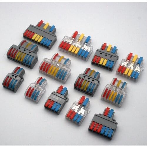 Quick Splitter 2 In 4/6 Out 3 in 6/9 out Wire Connector Universal Wiring Cable Connector Push-in Conductor Terminal Block Quic