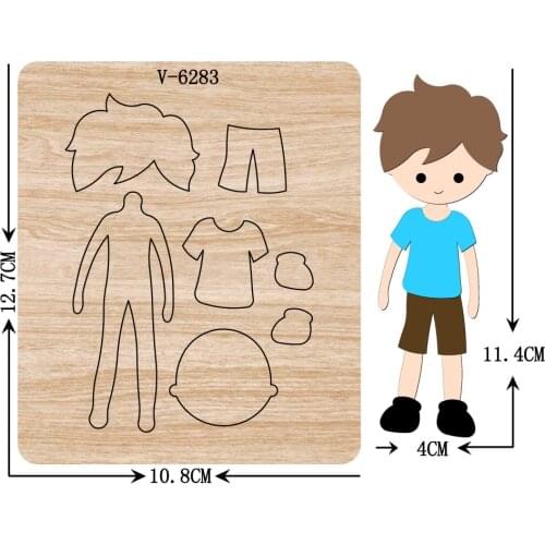 New boy wooden dies cutting dies for scrapbooking Multiple sizes V-6283