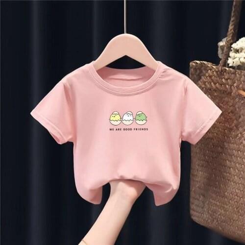 Kids Boy Girl T-Shirts Short Sleeve Childrens Tees Baby Girl Tops O-Neck Cartoon Casual Girl T Shirts Children Clothes Summer