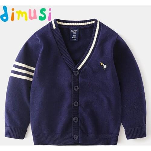 DIMUSI Autumn Sweatshirt boy Cardigan 100% Cotton Boys Long Sleeves Kids Sweater Jacket babys Cloth BC252