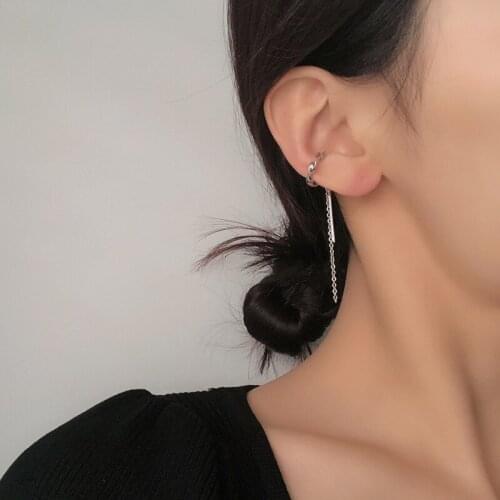 Long Tassel Stick Hooping Ear Cuff Brief Temperament Twist Ear Clip Cuff