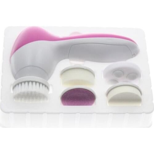 5 In 1 Electric Body Face Skin Care Wash Brush Cleaner Set Kit Tool Facial Cleanser Scrub Clean SPA Beauty Massager Device