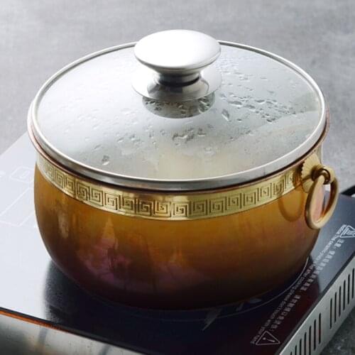 18cm single pure purple copper electromagnetic oven small hot pot mutton slices cooked soup pot malatang old Beijing Donglaishun