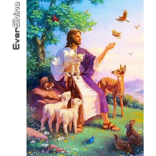 Evershine Diamond Painting Religion Diamond Mosaic Jesus Full Square Round Diamond Embroidery Portrait Craft Kit Home Decoration