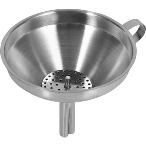 Functional Perfume Liquid Tools Stainless Steel Kitchen Oil Honey Funnel with Detachable Strainer/Filter LX4558
