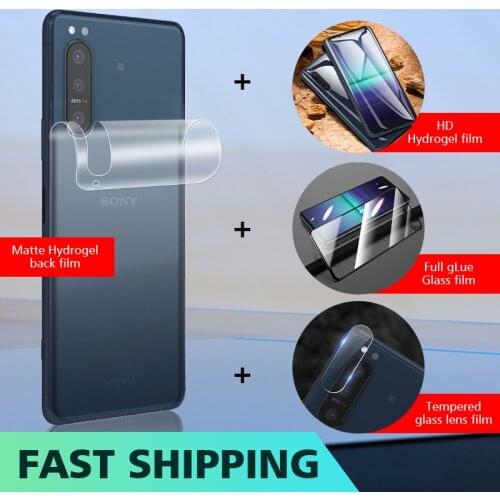 4 IN 1 matte back Hydrogel film For sony xperia 1 5 10 ii tempered glass camera lens film For xperia 10 plus screen protector
