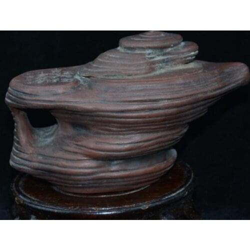 Old Qing Dynasty ZiSha Pottery Tea Pot,Mountain shape, with Mark,best collection& adornment, Free shipping