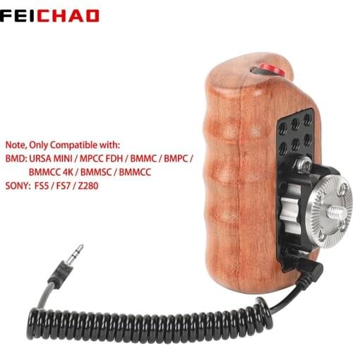 Camera Cage Wooden Hand Grip Left/Right Side Handle Clamp M6 Rosette ARRI Mount Extension Arm Nato Rail SLR Video Record Control