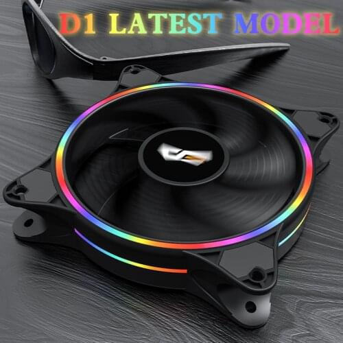 Aigo D1 PC Case Fan Cooler Cooling LED For Computer 12V Cooling Cooler 120mm Fan Double Ring Quietly Easy Install Computer Fan