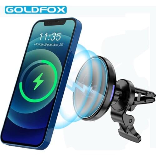 Magnetic Wireless Car Charger Mount for iPhone 12mini 12 Pro Max Magsafing 15W Fast Charging Wireless Charger Car Phone Holder